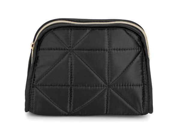 Conair Small Makeup Bag, Cosmetic Bag for Everyday Touch-Ups or Jewelery, Perfect Size for Purse or Carry-On, Small Organizer Shape in Black Quilt