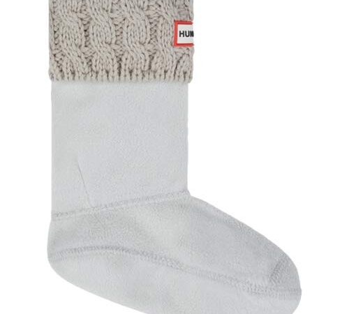 Hunter Original Kids Greige Six-Stitch Cable Boot Socks size Large
