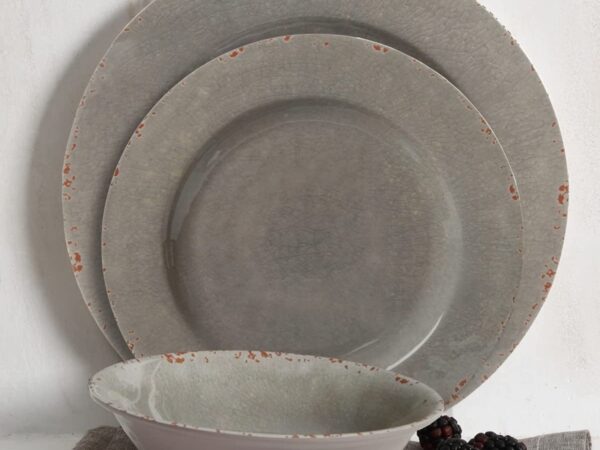 Gibson 114336.12 Muana Melamine Dinnerware, Grey - 12 Piece