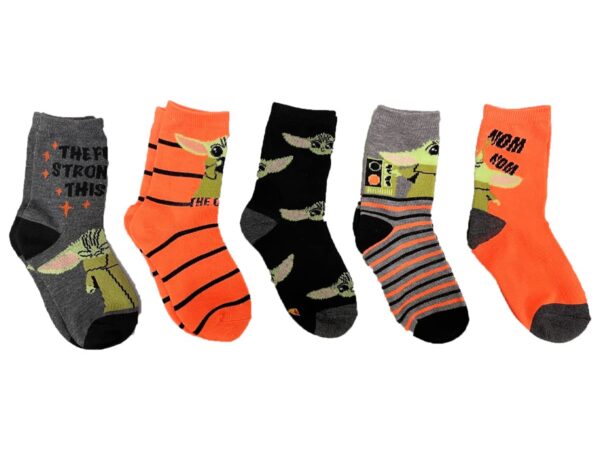 Centric Brands The Mandalorian Kids Size 5-Pack Crew Socks (Medium, Halloween), 43UT072ECCZA