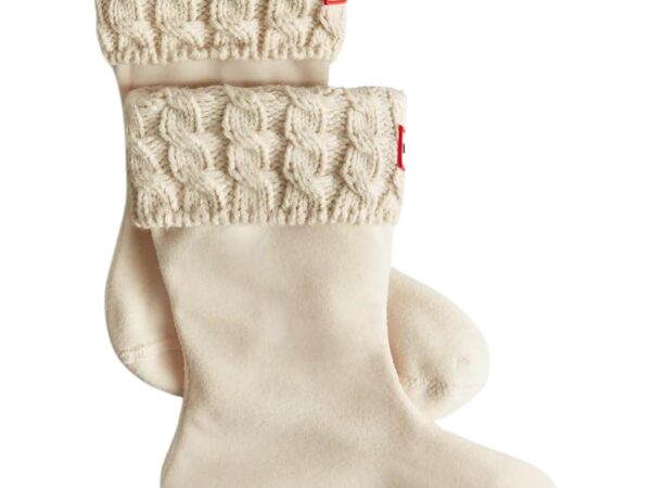 Hunter Kids Recycled 6 Stitch Cable Boot Sock Hunter White Textile 11-13 US Little Kid