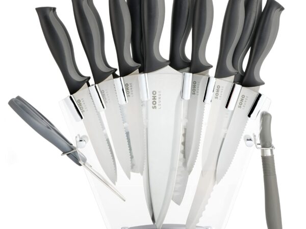 Gibson Soho Lounge 16 Piece Stainless Steel Kitchen Knife Set W/Acrylic Stand